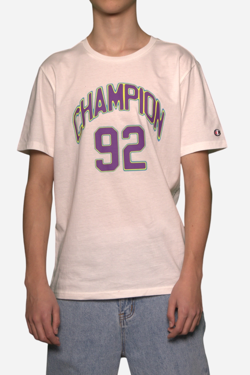 Champion T-shirt med tryck fram - Basic - Off White