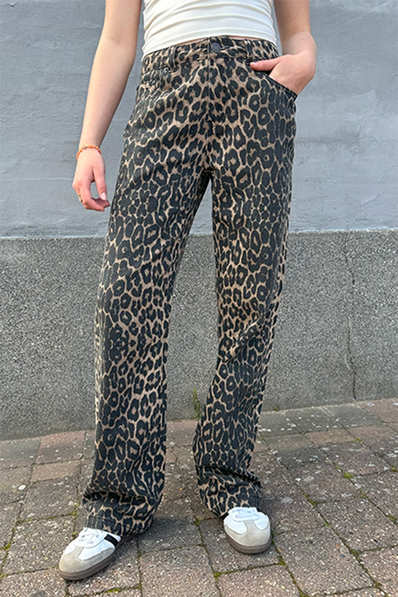 Fraizer - Girls Jeans Låg midja - Malou - Leopard Print