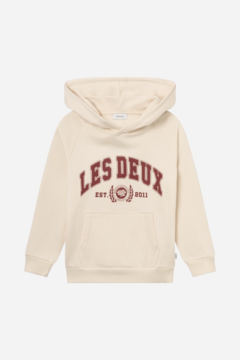 Les Deux Hoodie - Universitet - Ljus elfenben/bränt röd