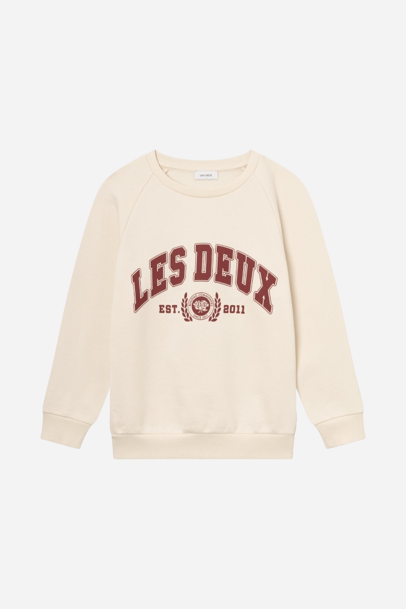 Les Deux Sweatshirt - Universitet - Ljus elfenben/bränt röd