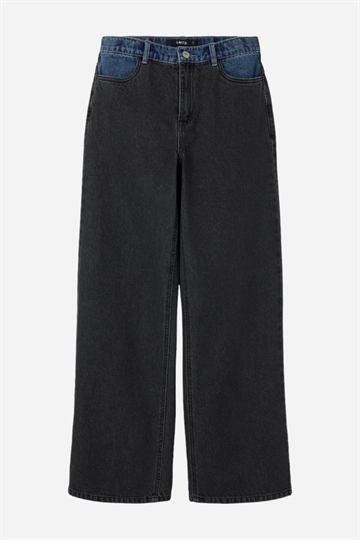 LMTD Novi Wide Pants - Black Denim / Blue Denim