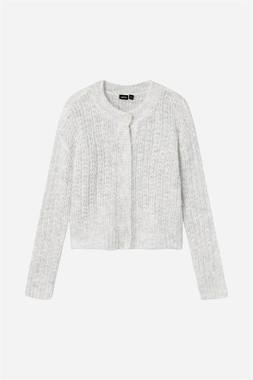 LMTD Nelike Short Knit Cardigan - Ljusgrå Melange