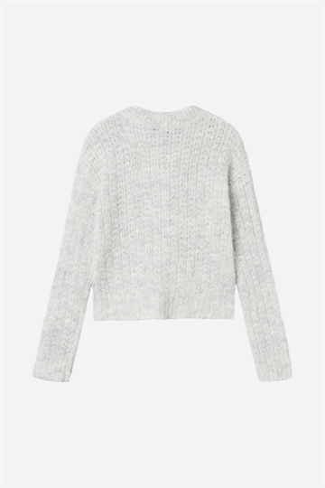 LMTD Nelike Short Knit Cardigan - Ljusgrå Melange