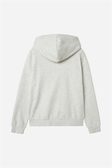 LMTD Nizu Bru Sweat Hood Cardigan - Ljusgrå Melange