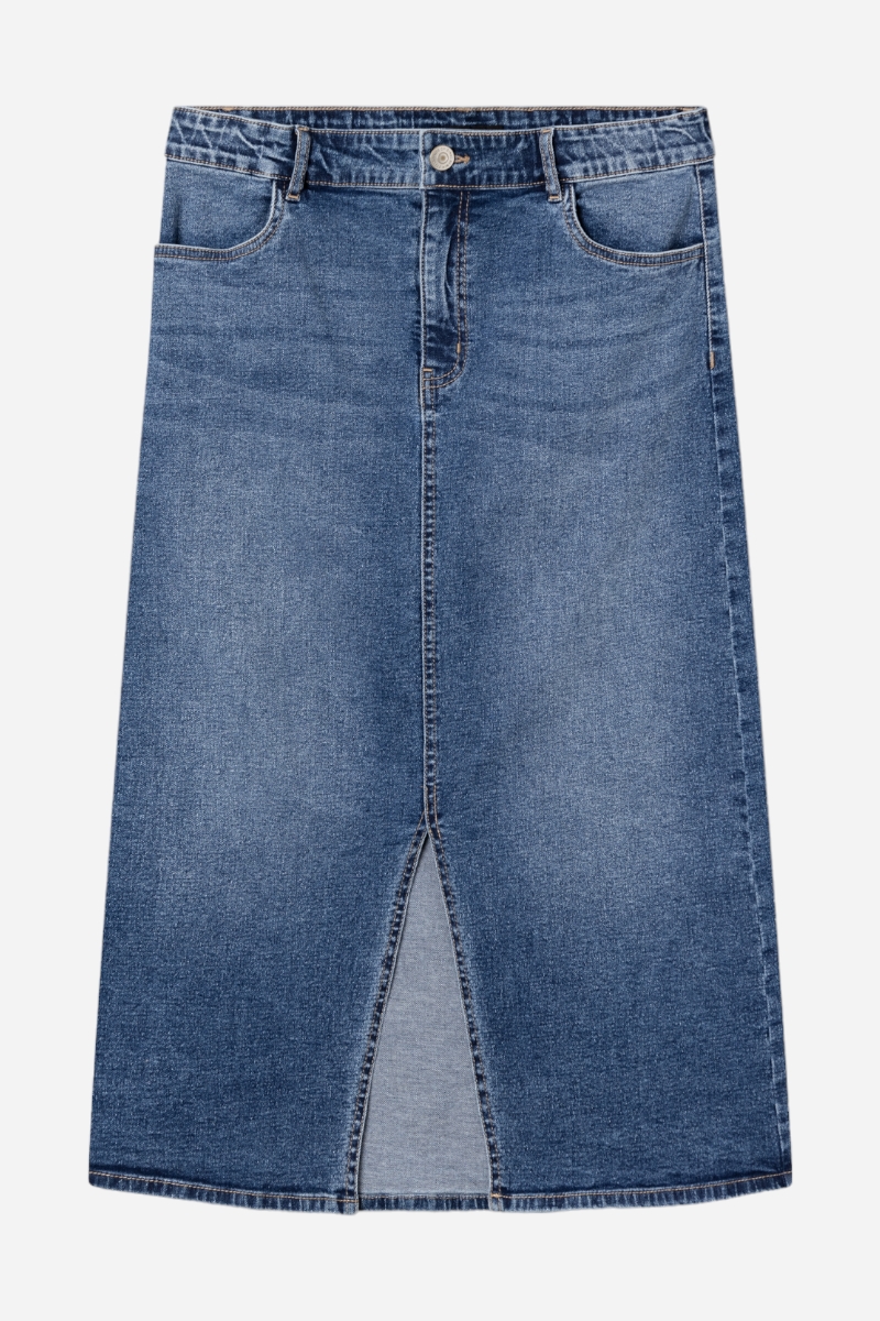 LMTD Tarianne Denim Lång Kjol - Mörkblå Denim