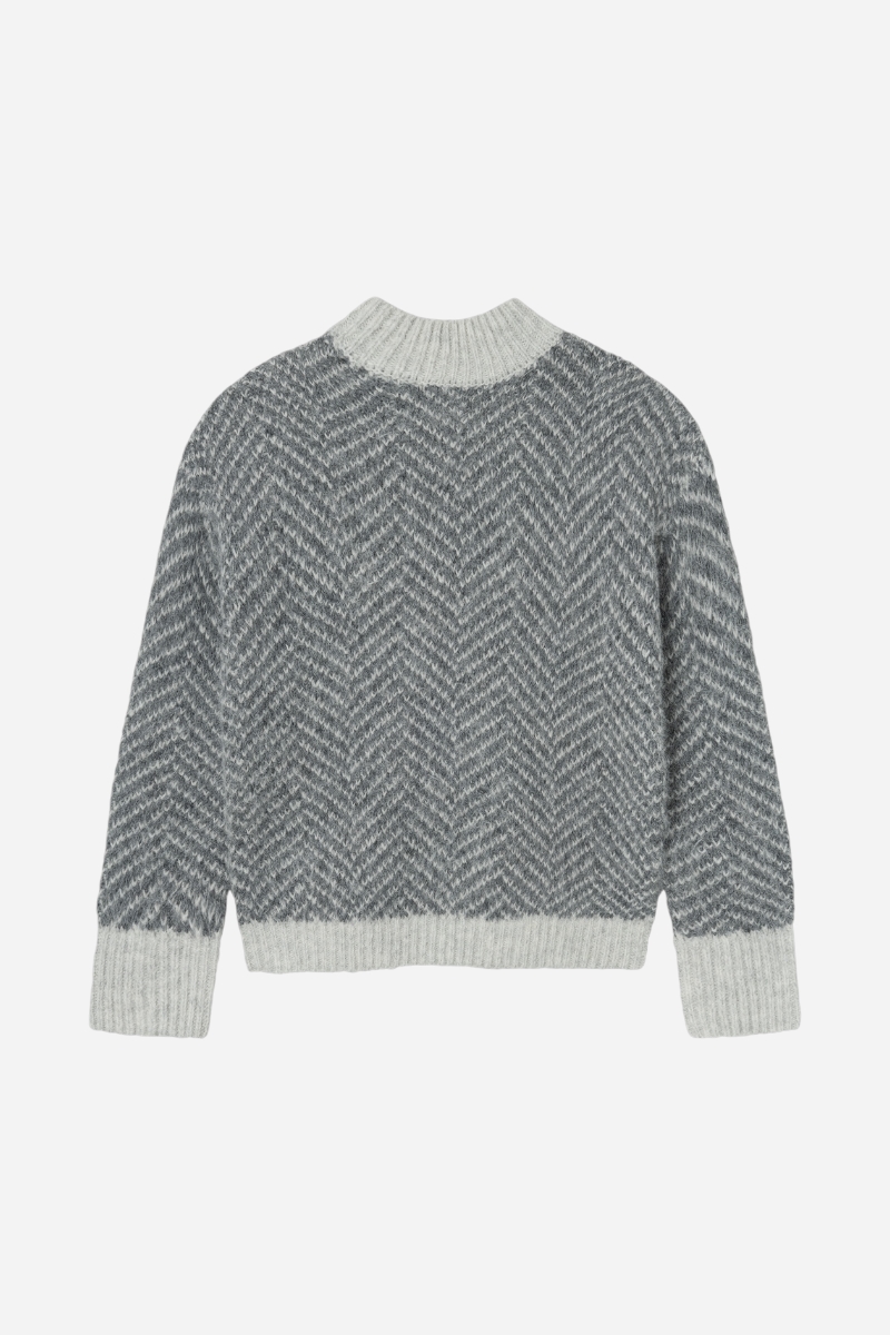 LMTD Nildes LS Short Knit - Mörkgrå / Ljusgrå