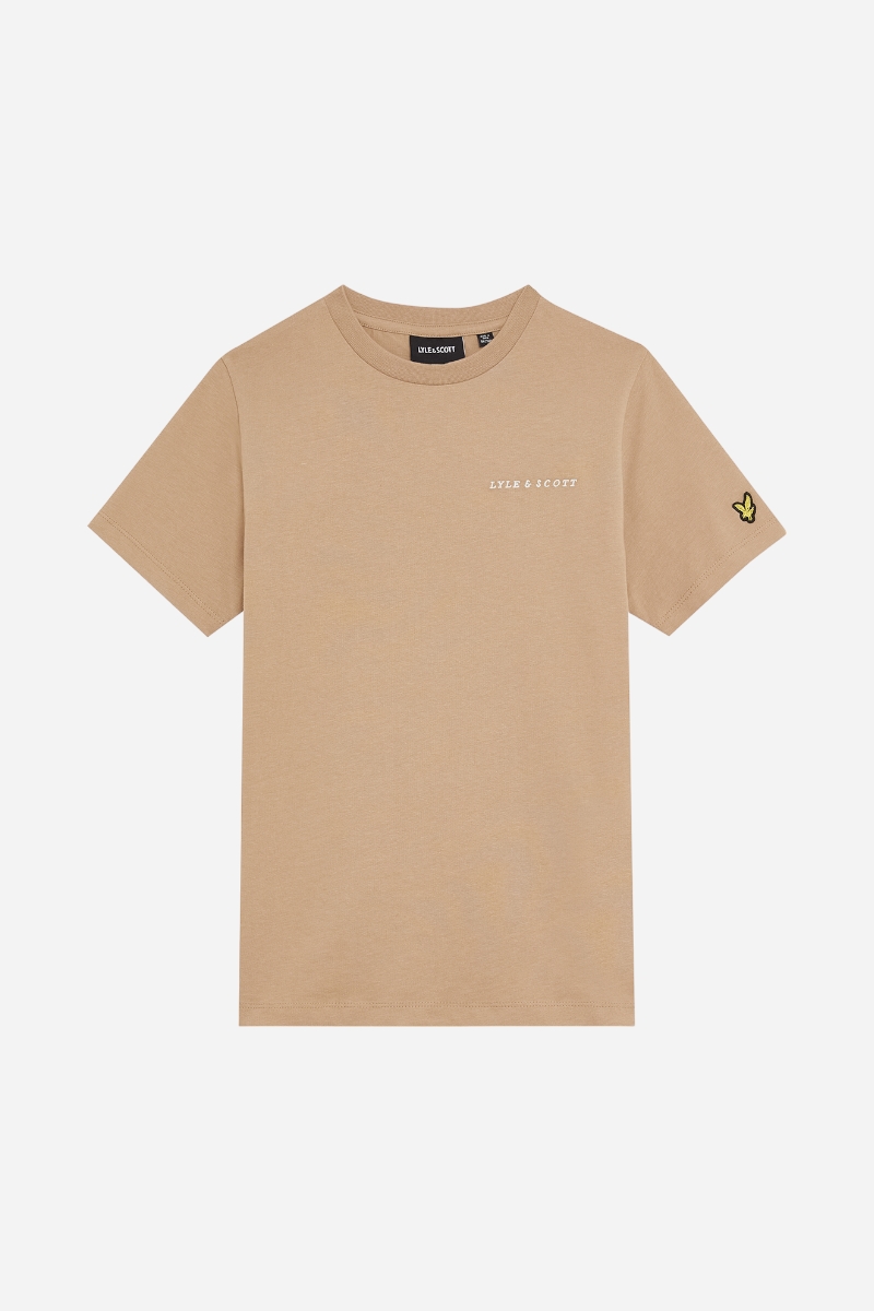 Lyle & Scott Script Broderad T-shirt - Sand Storm