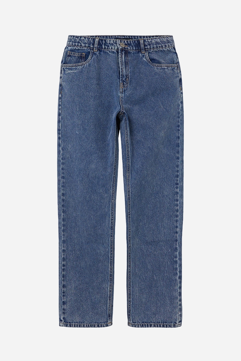 LMTD Toneizza Dad Straight Pant Noos - Mörkblå Denim / Stone Wash