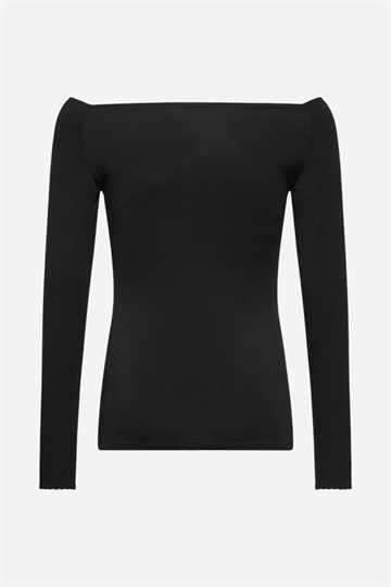 Rosemunde Långärmad Off Shoulder Blus - Svart