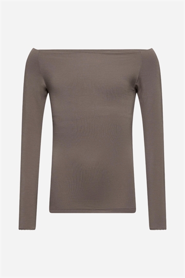 Rosemunde Långärmad Off Shoulder Blus - Falcon