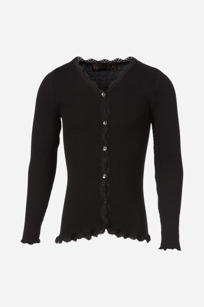 Rosemunde Silk Cardigan Spets - Svart