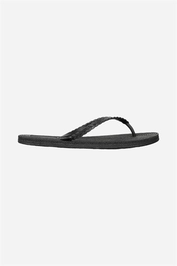 Rosemunde flip flops med flätor - Svart