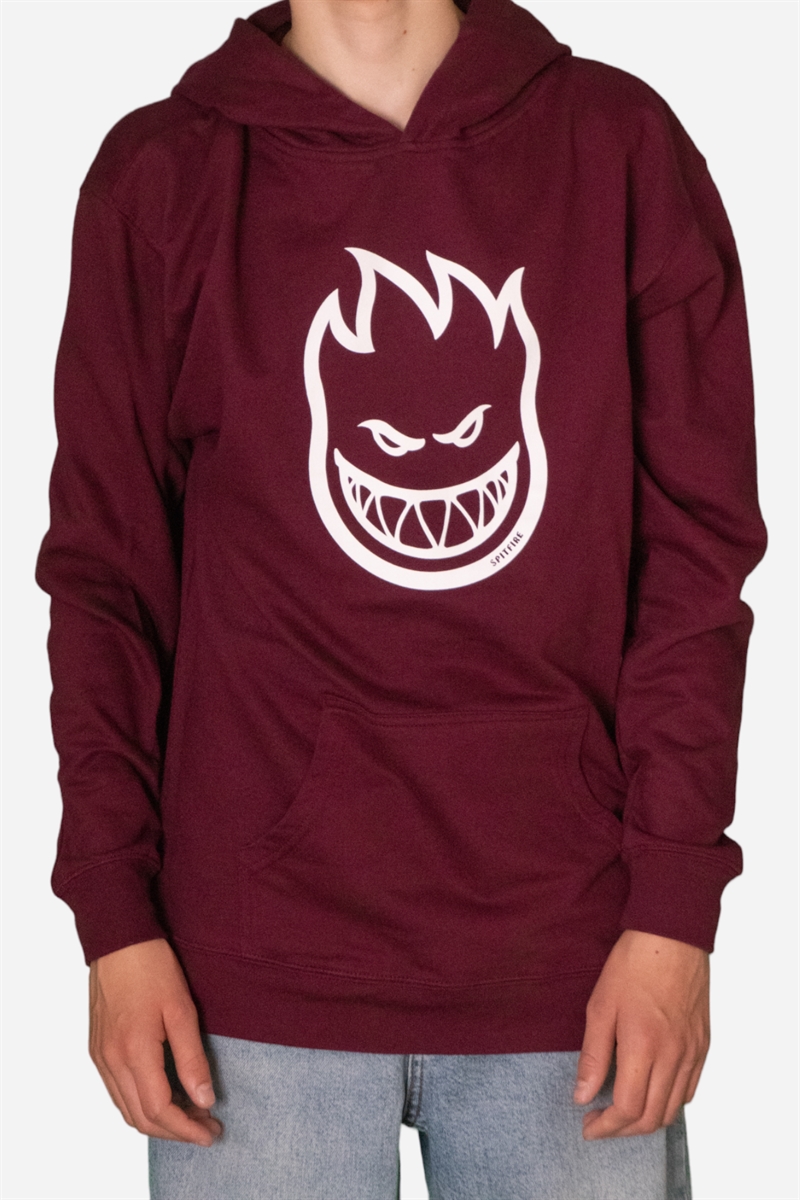 Spitfire Youth Hood Bighead Pullover Sweatshirt - Rödbrun / Vit