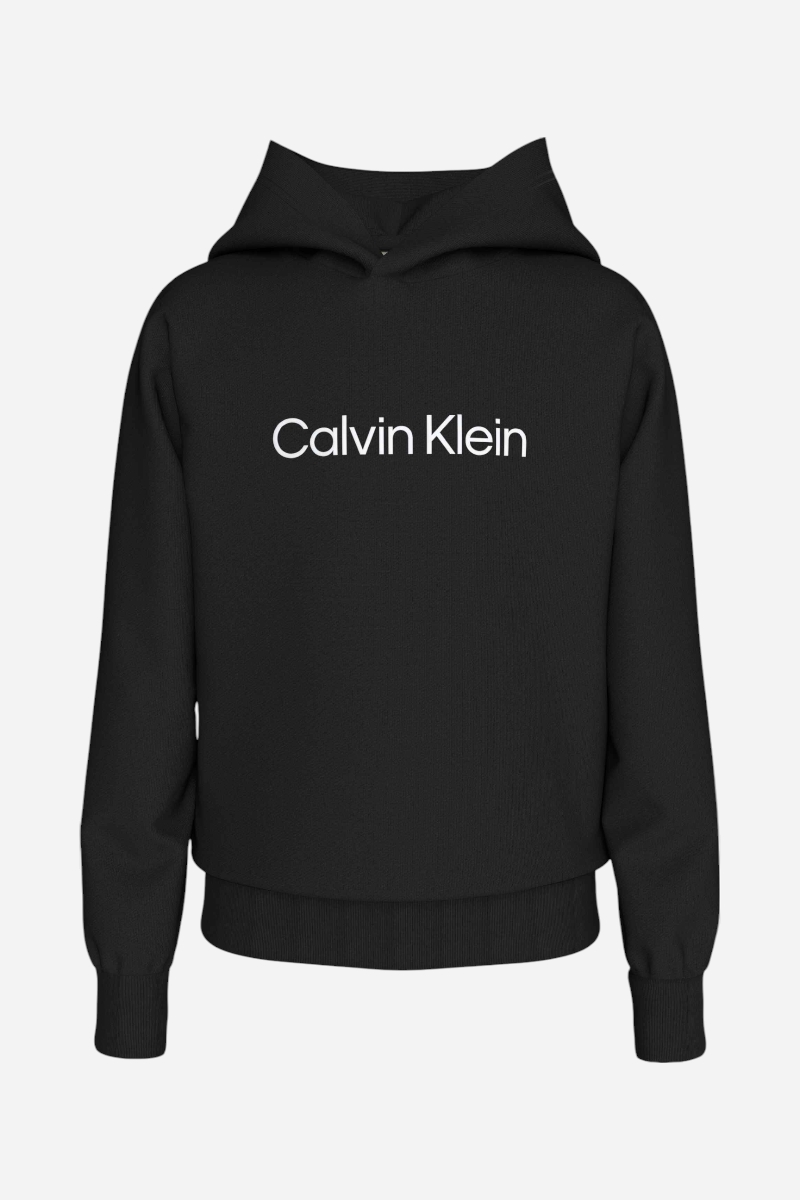 Calvin Klein Logo Terry Hoodie - Svart