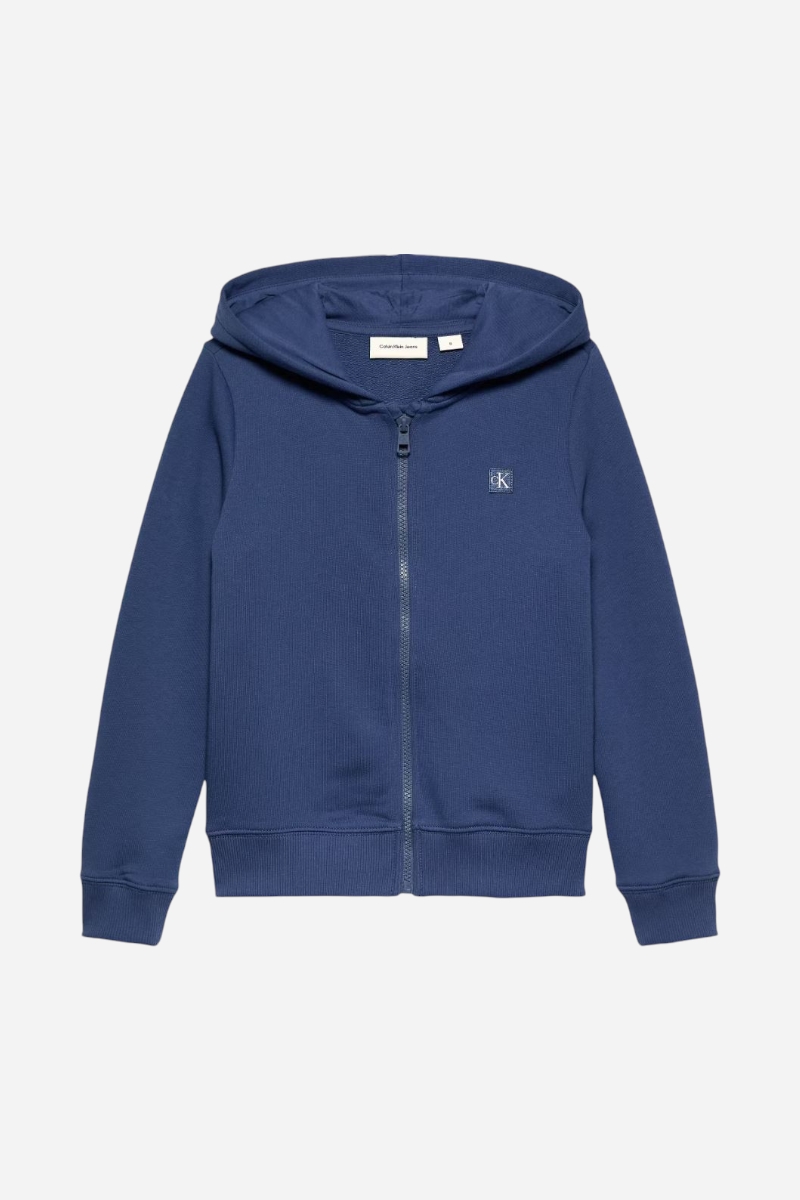 Calvin Klein Mini Badge Zip Sweatshirt - Oceana