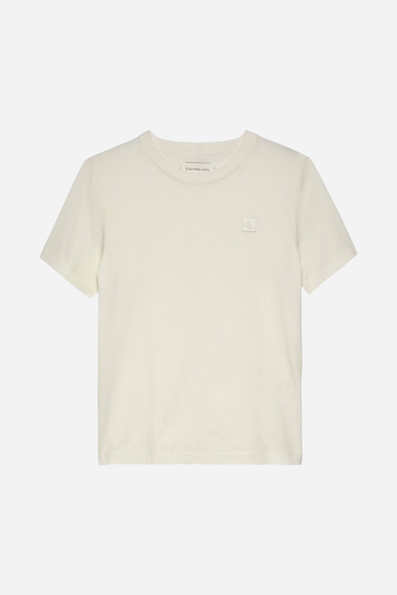 Calvin Klein Mono Mini Badge T-shirt - Tofu