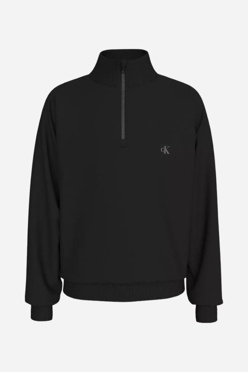 Calvin Klein Monogram Mini Badge Zip - Svart