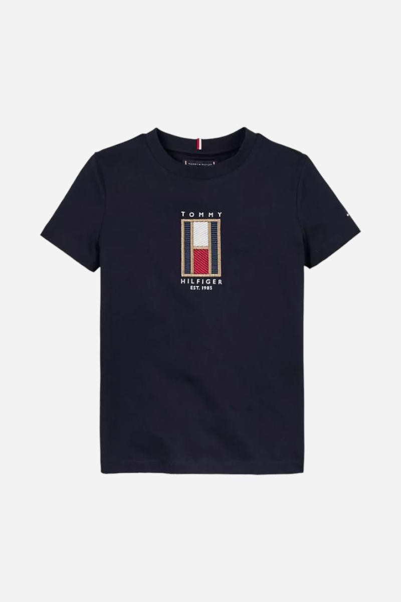 Tommy Hilfiger flagga broderad t-shirt - Desert Sky