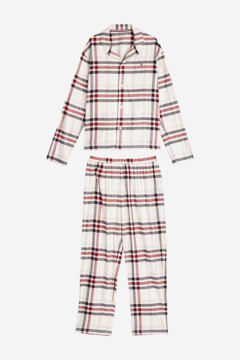 Tommy Hilfiger Pyjamas Rak Giftung Print Set - Heritage Check / Elfenben