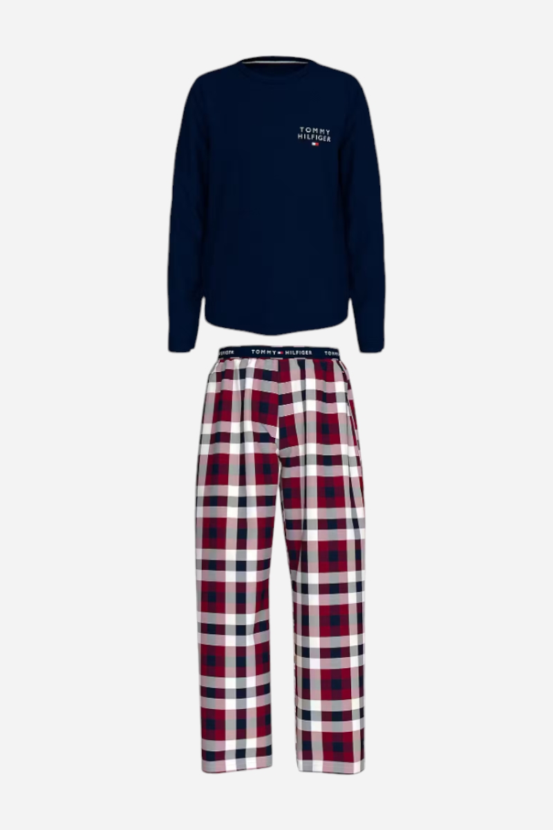 Tommy Hilfiger Pyjamas Rak Set - Desert Sky / Heritage Plaid Rouge