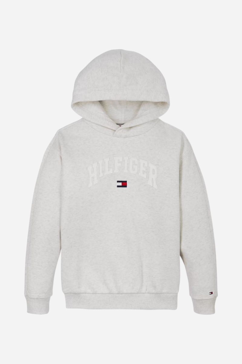 Tommy Hilfiger Varsity Hoodie - Snow White Heather